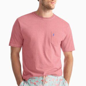 Johnnie-O Dale T-shirt Malibu Red/ Pink Short Sleeve size XL Distressed Tie-Dye